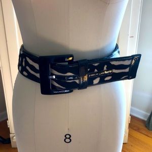 Anne Taylor Horse Zebra Print Belt